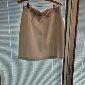 Vintage Short Cream Pencil Skirt Size 14
